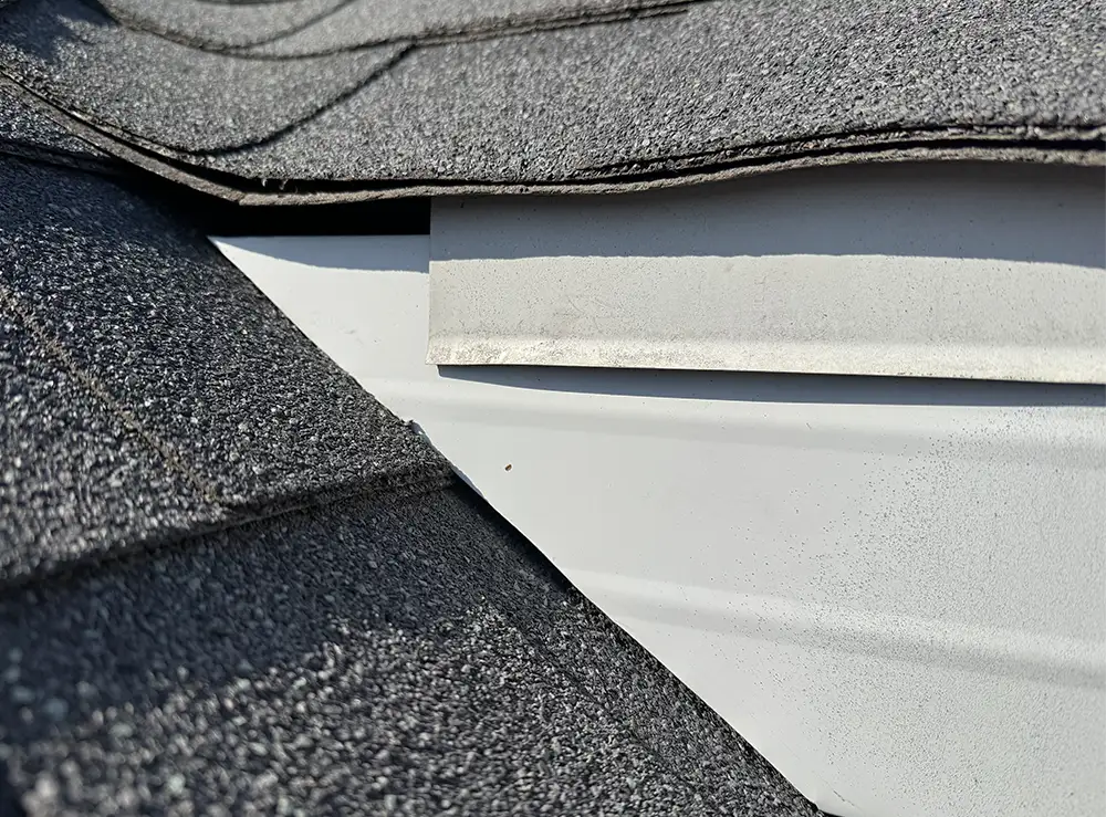 Gap where bats get in under a roofline.